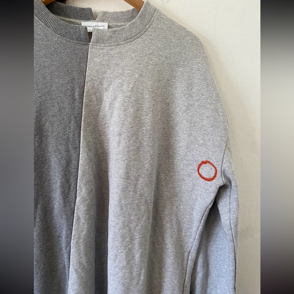 Lovers + Friends Oversized Gray Two Tone Colorblock Sweatshirt Dress Tunic - Picture 15 of 15